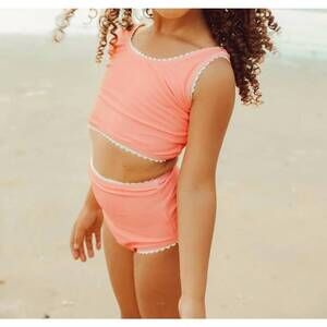 NEW SAINT IDA girls two piece tank in coral